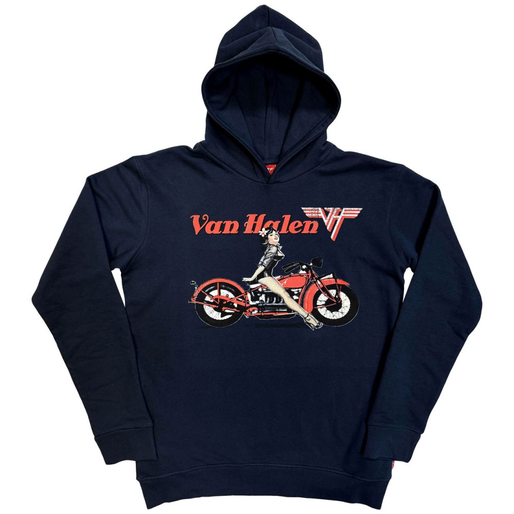 Van Halen - Pinup Motorcycle Hoodie - Dark blue